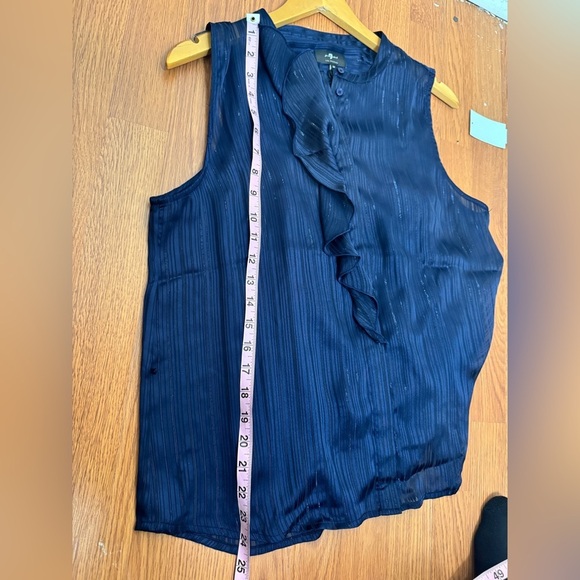 7 FOR ALL MANKIND Sparkle Ruffled Sleeveless Top Size M - Picture 9 of 13